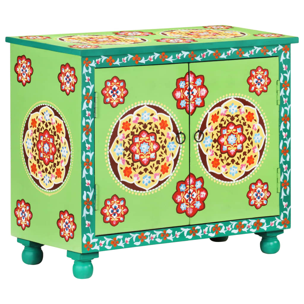 vidaXL Hand-Painted Sideboard 70x35x60 cm Solid Mango Wood Multicolored
