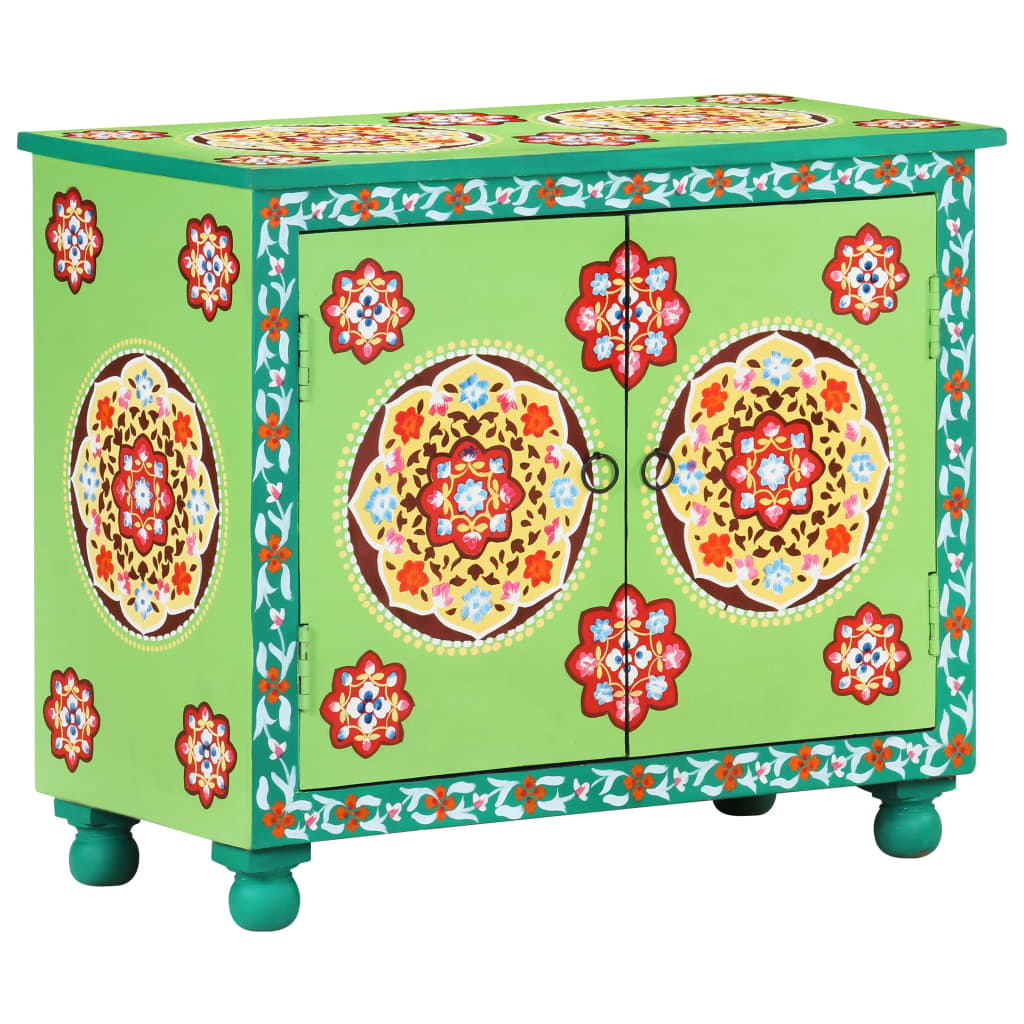 vidaXL Hand-Painted Sideboard 70x35x60 cm Solid Mango Wood Multicolored