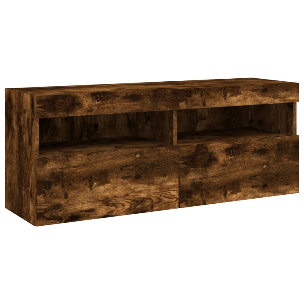 vidaXL 5-delige Tv-wandmeubelset met LED bewerkt hout sonoma eiken