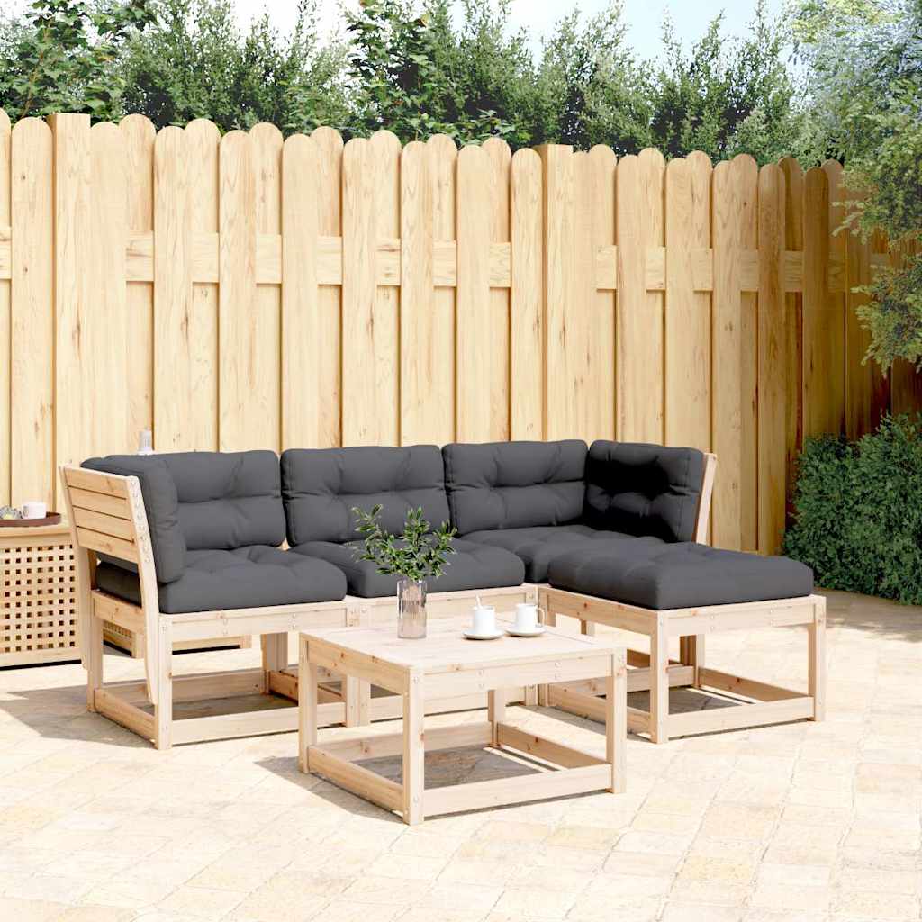 vidaXL 4-delige Loungeset massief grenenhout
