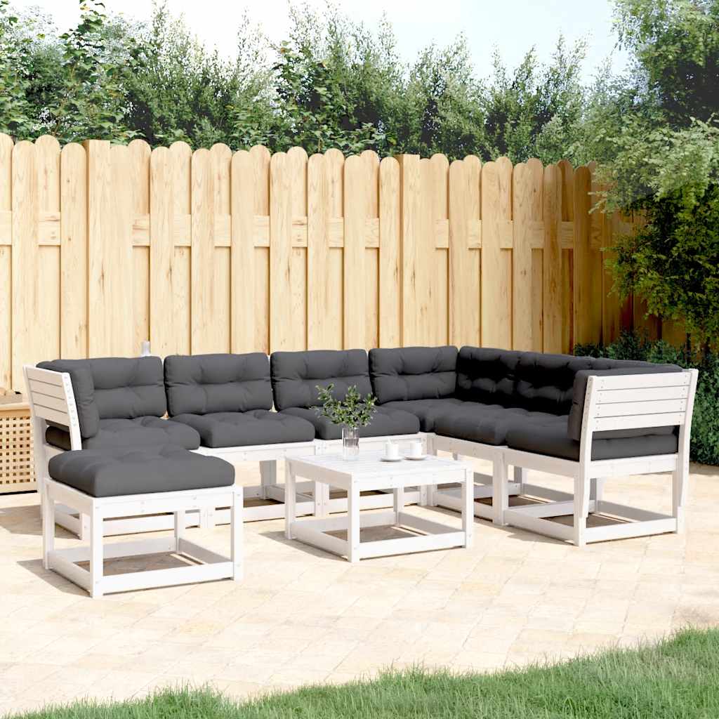 vidaXL 7-Piece Lounge Set with Cushions Solid Pine Wood