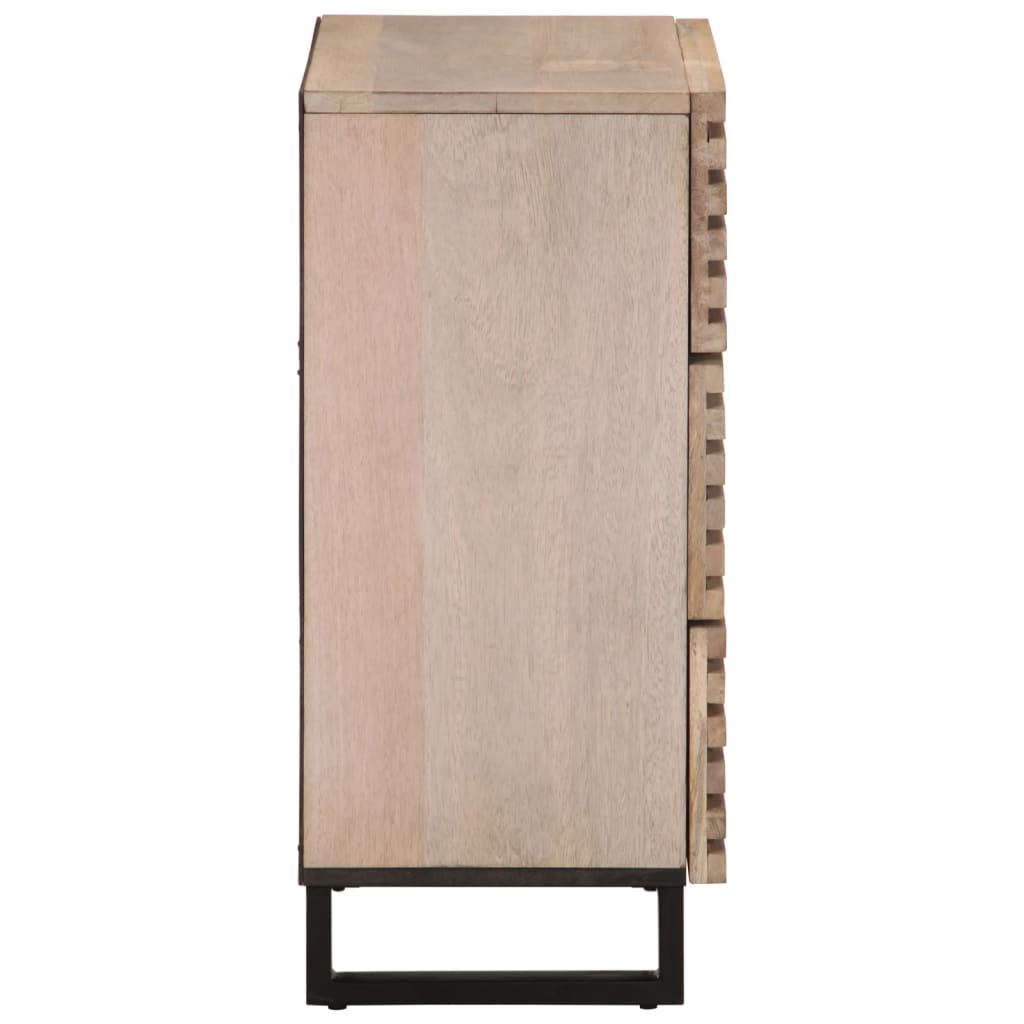 vidaXL Dressoirs 2 st 60x34x75 cm massief ruw mangohout
