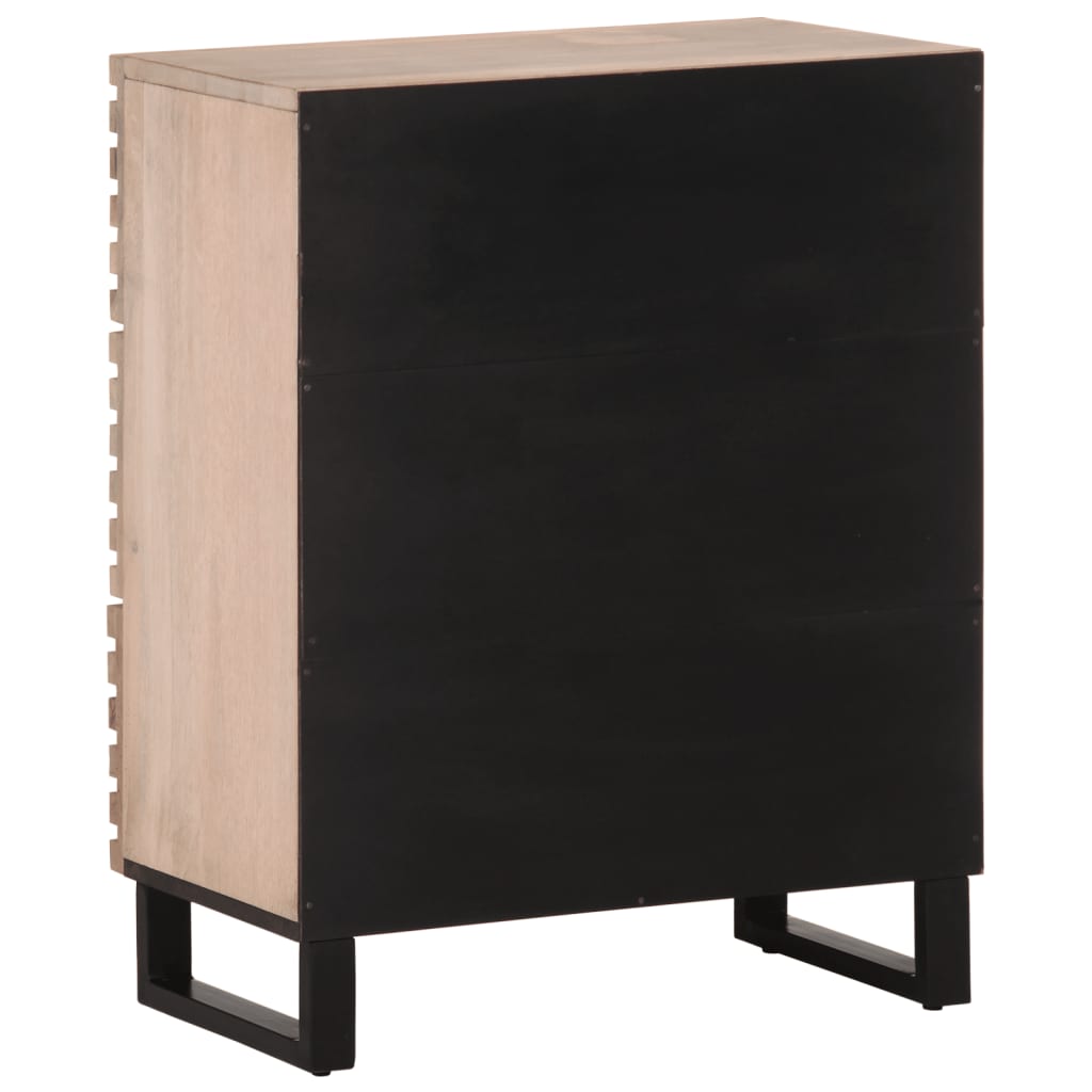 vidaXL Dressoirs 2 st 60x34x75 cm massief ruw mangohout