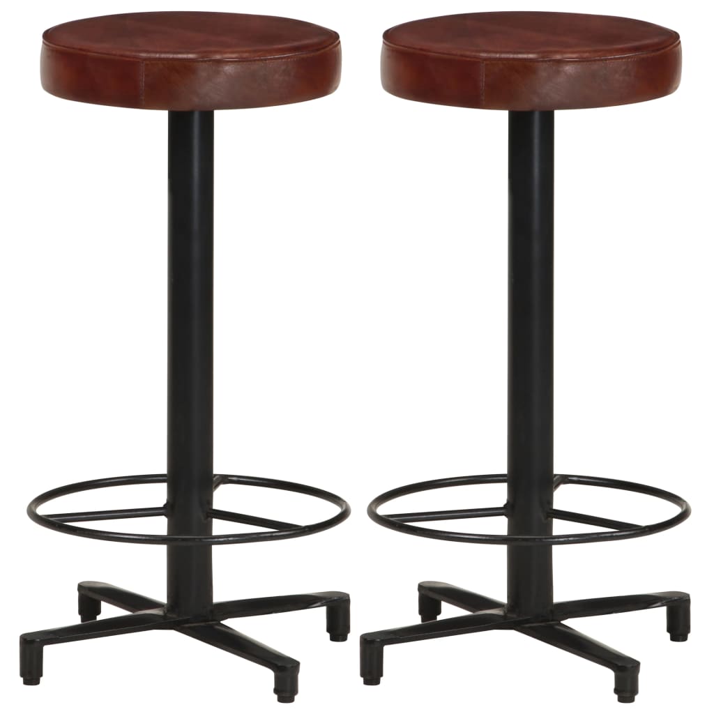 vidaXL Bar Stools 2 pcs 76 cm Genuine Leather