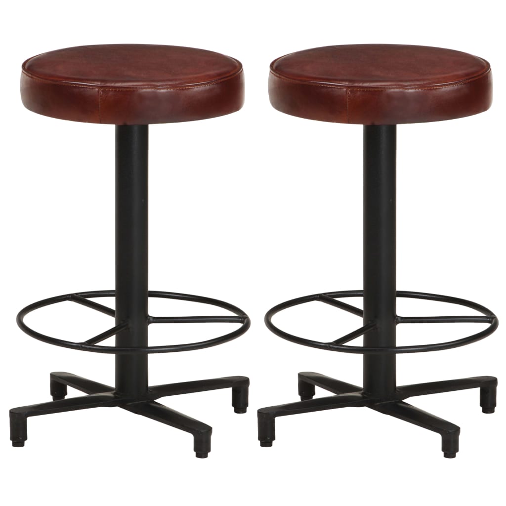 vidaXL Bar Stools 2 pcs 76 cm Genuine Leather