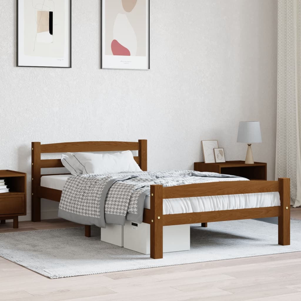 vidaXL Bedframe massief grenenhout 90x200 cm