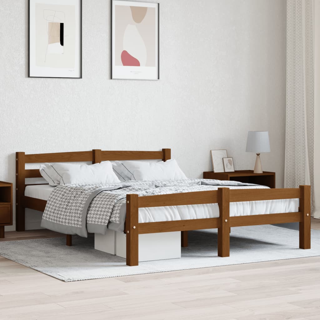 vidaXL Bedframe massief grenenhout 90x200 cm
