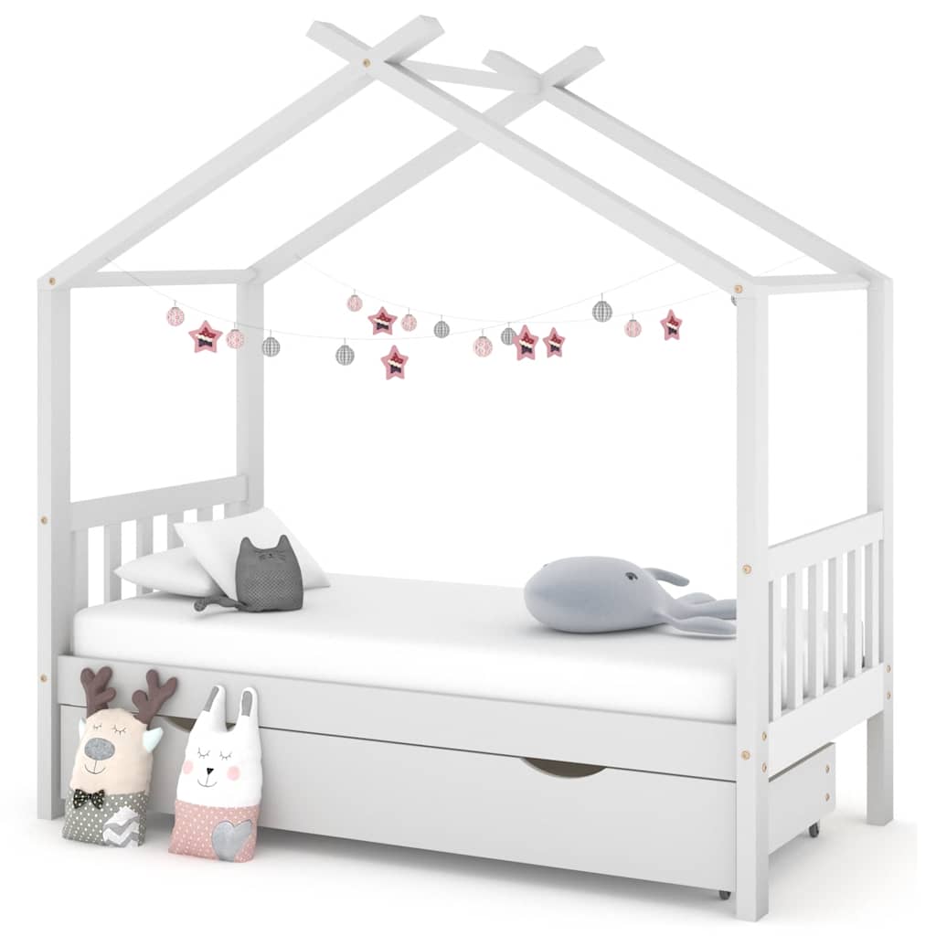 vidaXL Kinderbedframe met lade massief grenenhout 70x140 cm