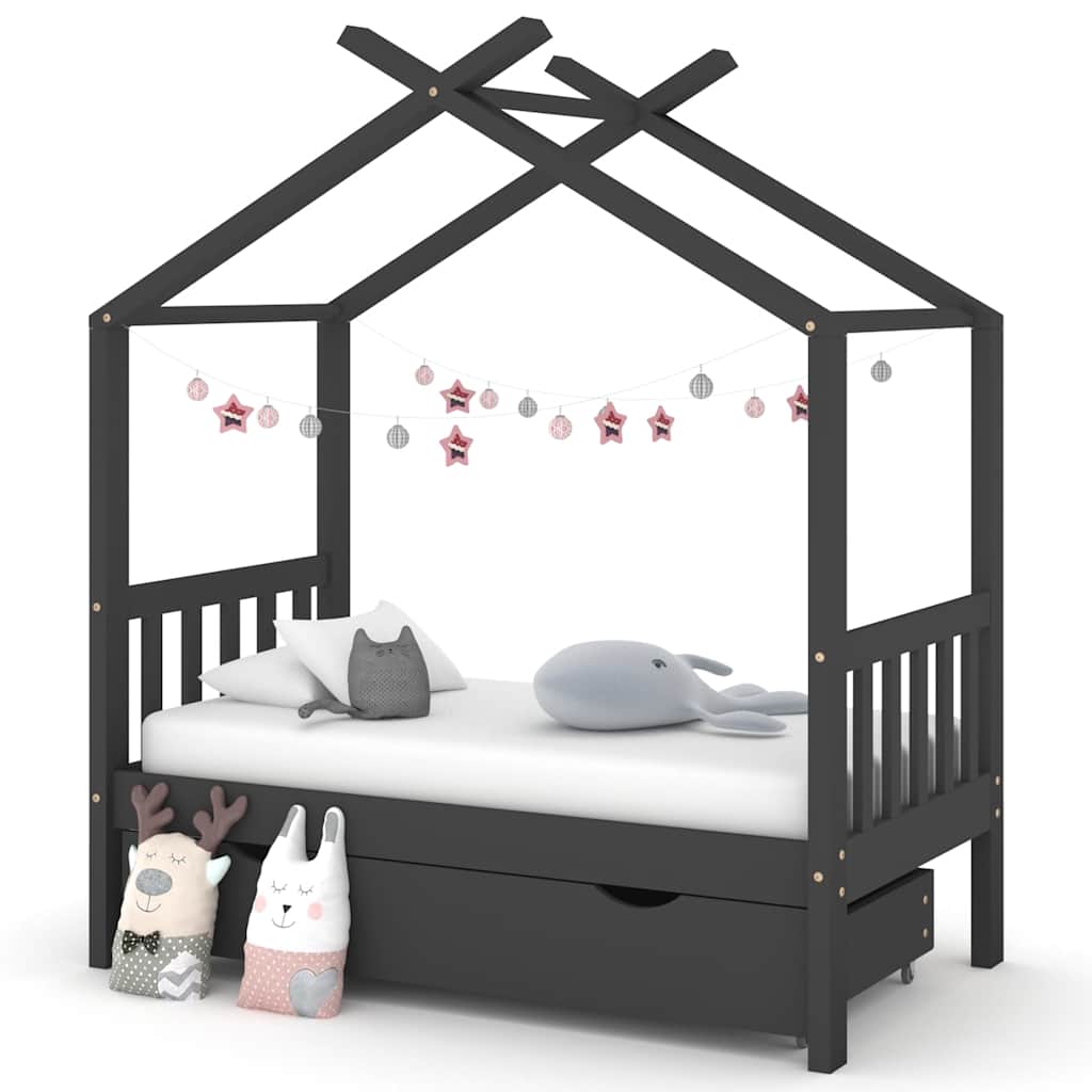 vidaXL Kinderbedframe met lade massief grenenhout 70x140 cm