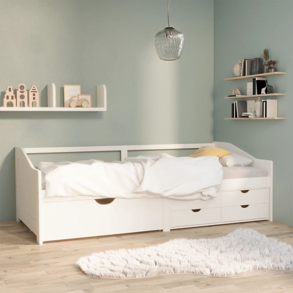 vidaXL Bedbank 3-zits met lades massief grenenhout 90x200 cm