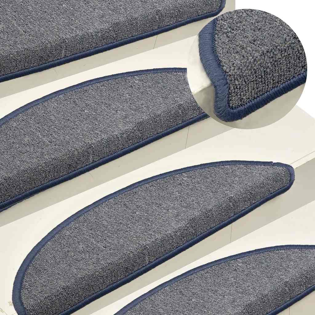 vidaXL Stair Mats 15 pcs 56x17x3 cm Anthracite Half Round