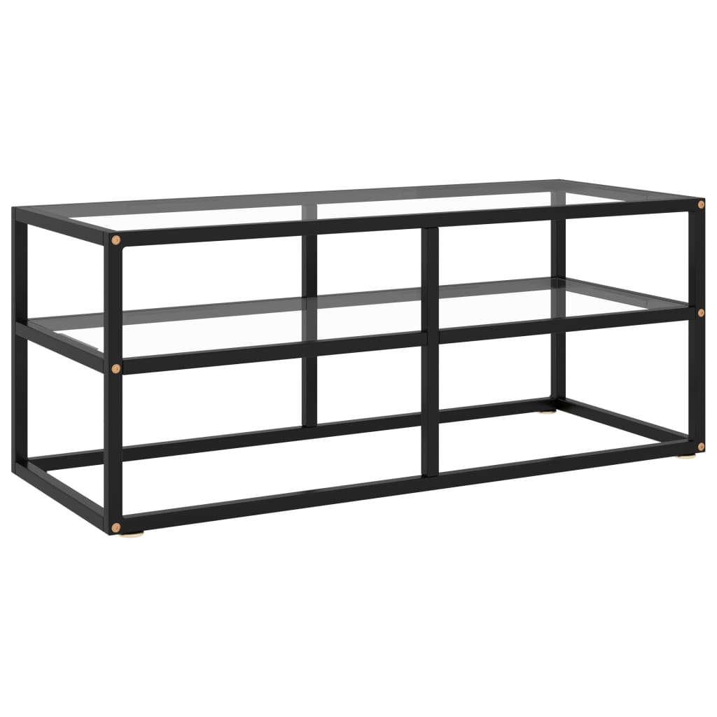 vidaXL Tv-meubel met gehard glas 100x40x40 cm zwart
