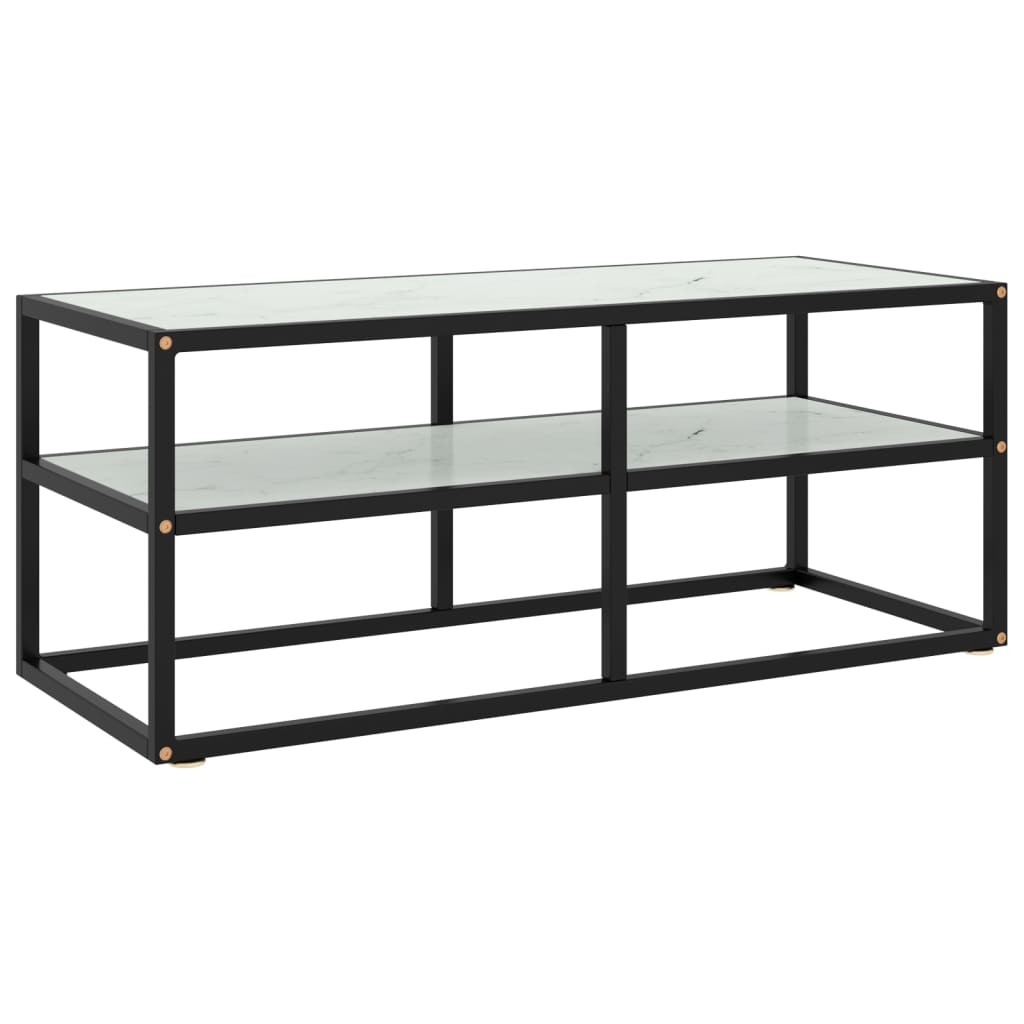 vidaXL Tv-meubel met gehard glas 100x40x40 cm zwart