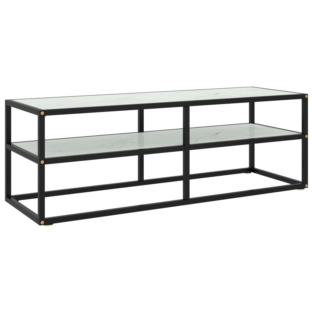 vidaXL Tv-meubel met gehard glas 100x40x40 cm zwart