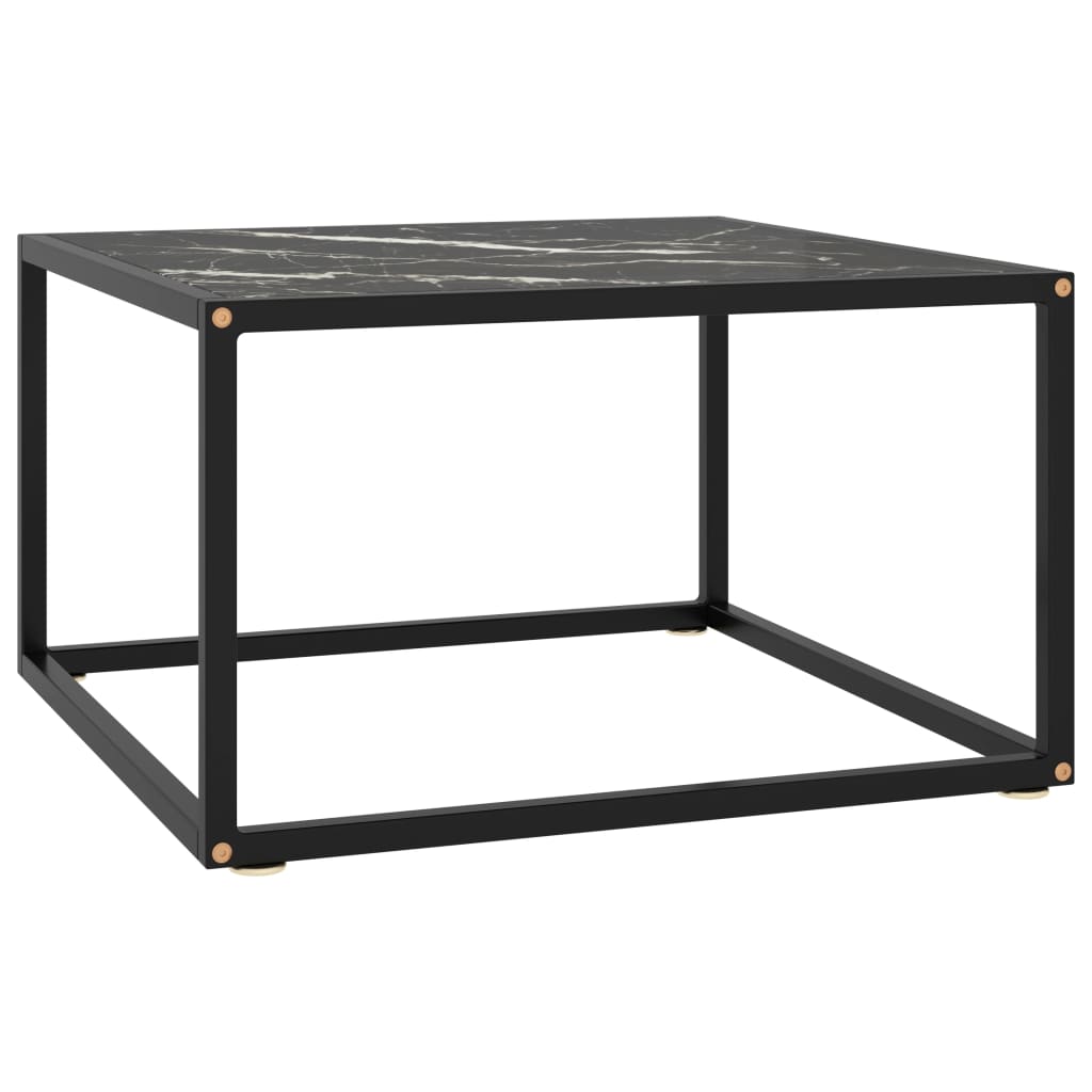 vidaXL Salontafel met gehard glas 60x60x35 cm zwart