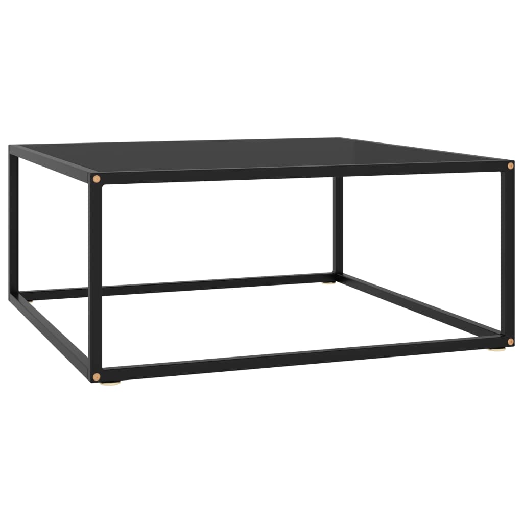 vidaXL Salontafel met gehard glas 60x60x35 cm zwart