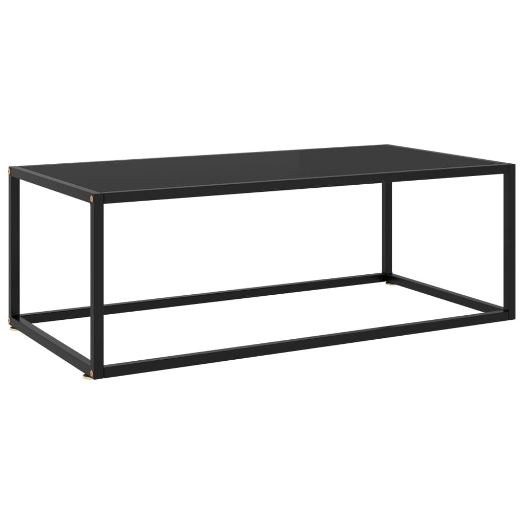 vidaXL Salontafel met gehard glas 60x60x35 cm zwart