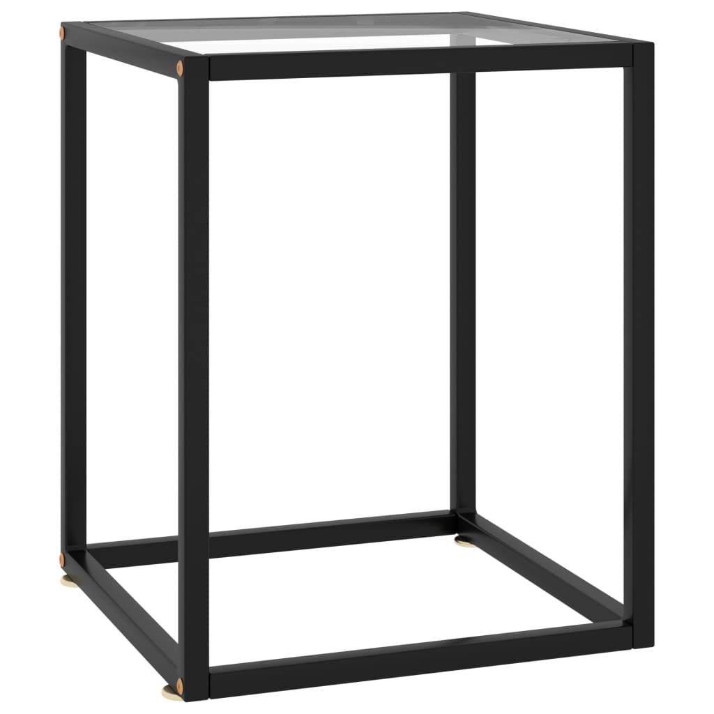 vidaXL Salontafel met gehard glas 60x60x35 cm zwart