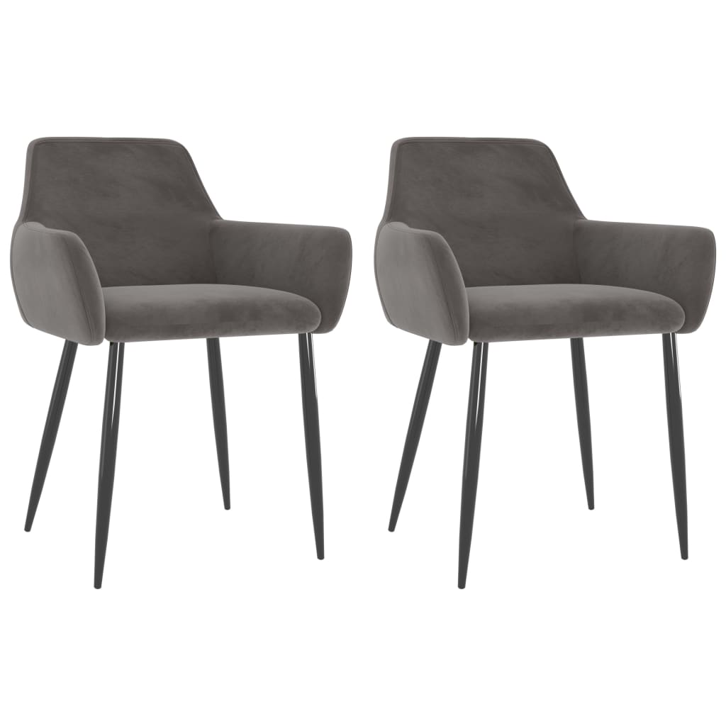 vidaXL Eetkamerstoelen 4 st fluweel donkergrijs