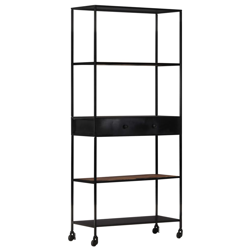 vidaXL Bookshelf 80x35x180 cm rough mango wood and iron