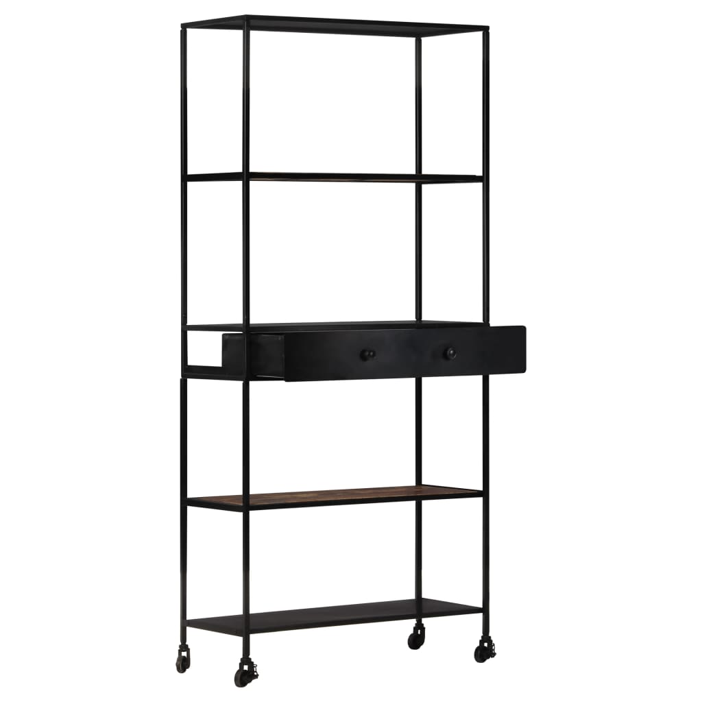 vidaXL Bookshelf 80x35x180 cm rough mango wood and iron