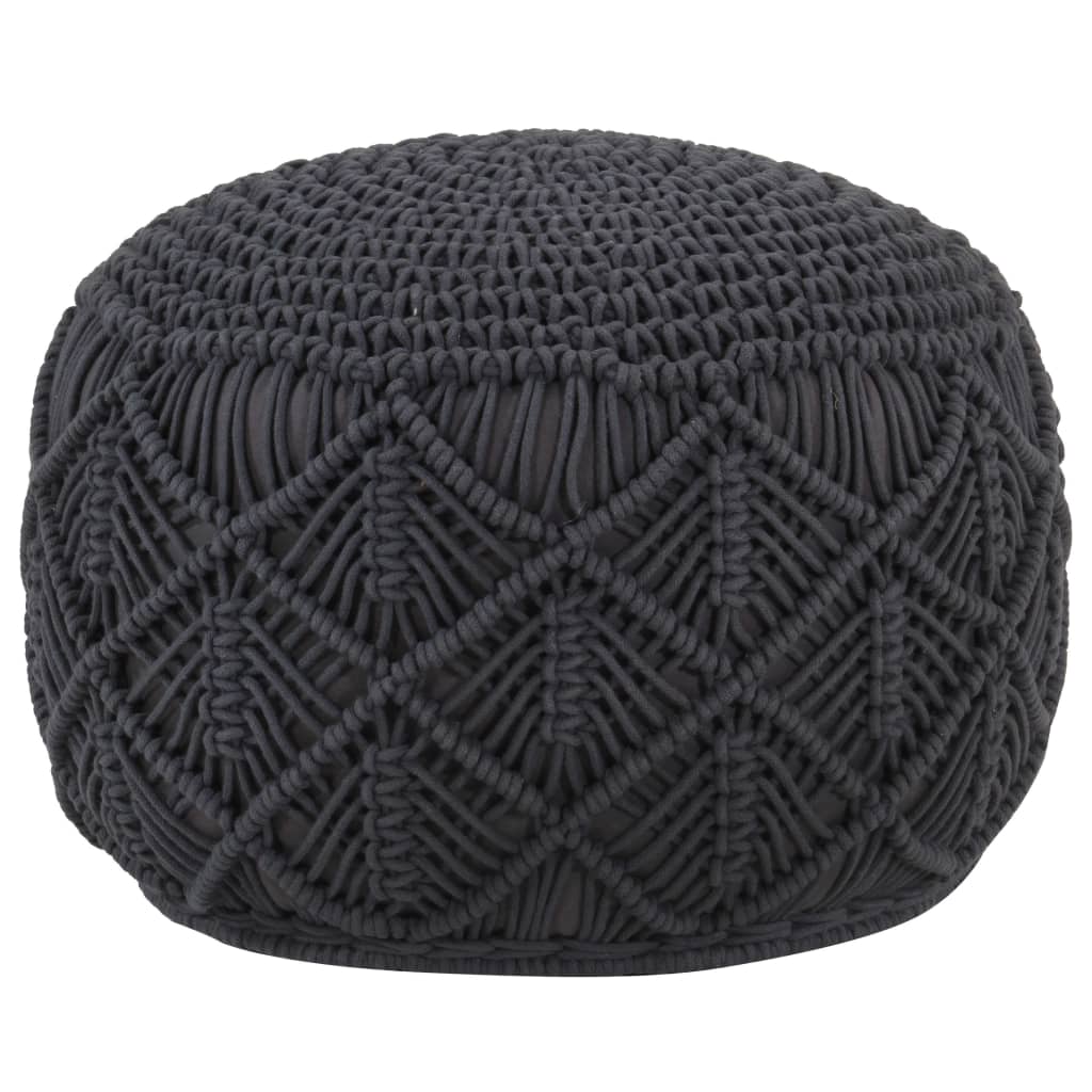 vidaXL Pouffe macrame handmade 45x30 cm cotton