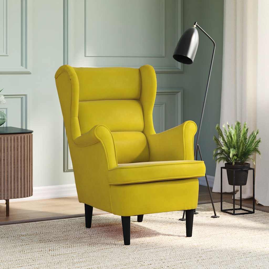 vidaXL Fauteuil met voetenbank fluweel blauw