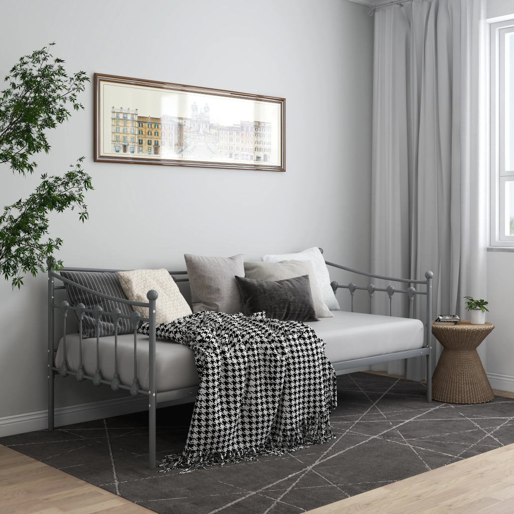 vidaXL Slaapbank metaal zwart 90x200 cm