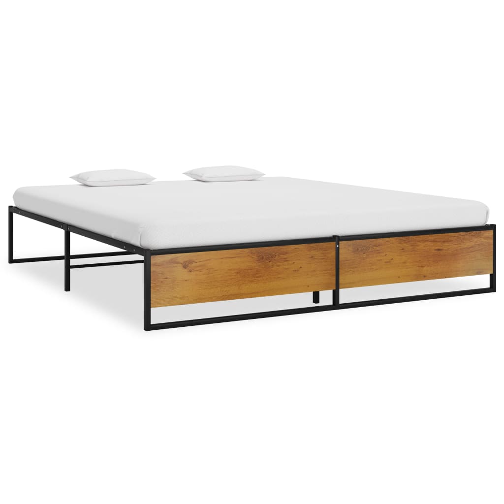vidaXL Metal Bed Frame Black 90x200 cm