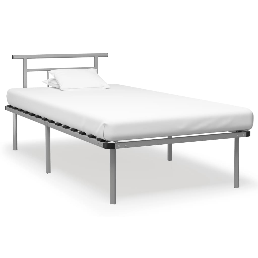 vidaXL Bedframe metaal wit 90x200 cm