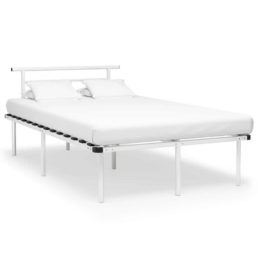 vidaXL Bedframe metaal wit 90x200 cm