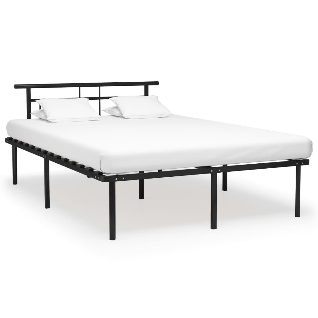 vidaXL Bedframe metaal wit 90x200 cm