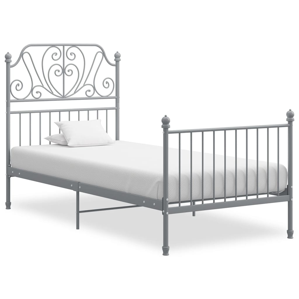vidaXL Metal Bed Frame Black 90x200 cm