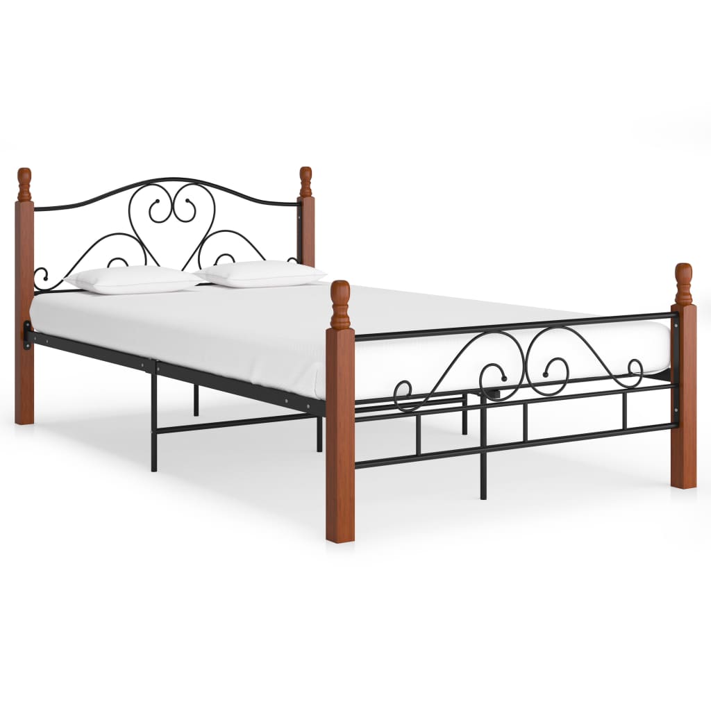 vidaXL Metal Bed Frame Black 120x200 cm