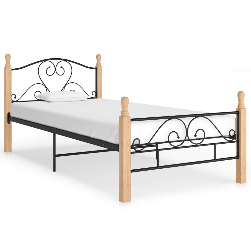 vidaXL Metal Bed Frame Black 120x200 cm
