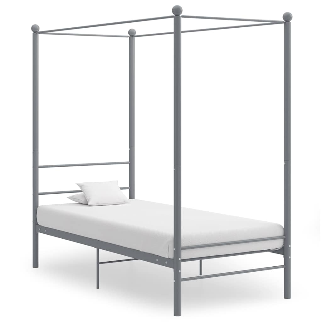 vidaXL Canopy Bed Frame Metal Black 90x200 cm