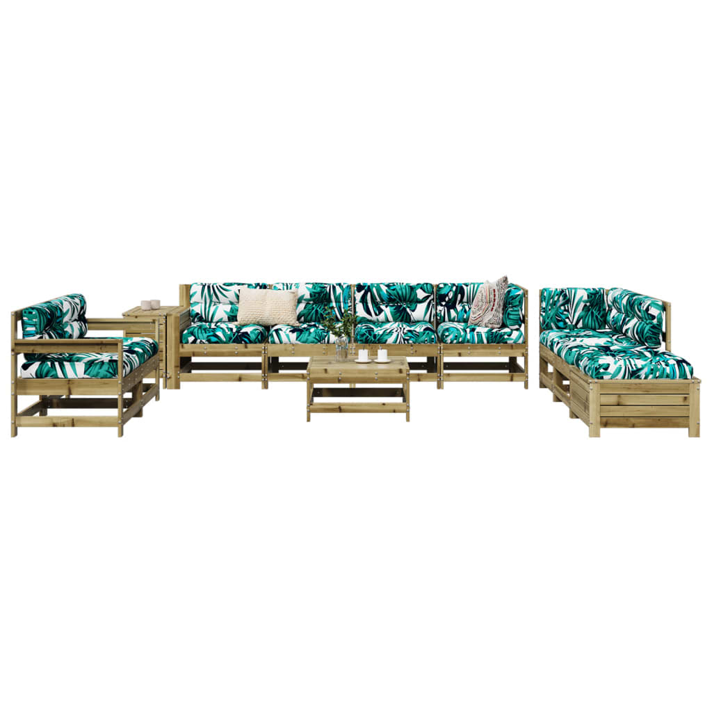 vidaXL 11-delige Loungeset massief grenenhout