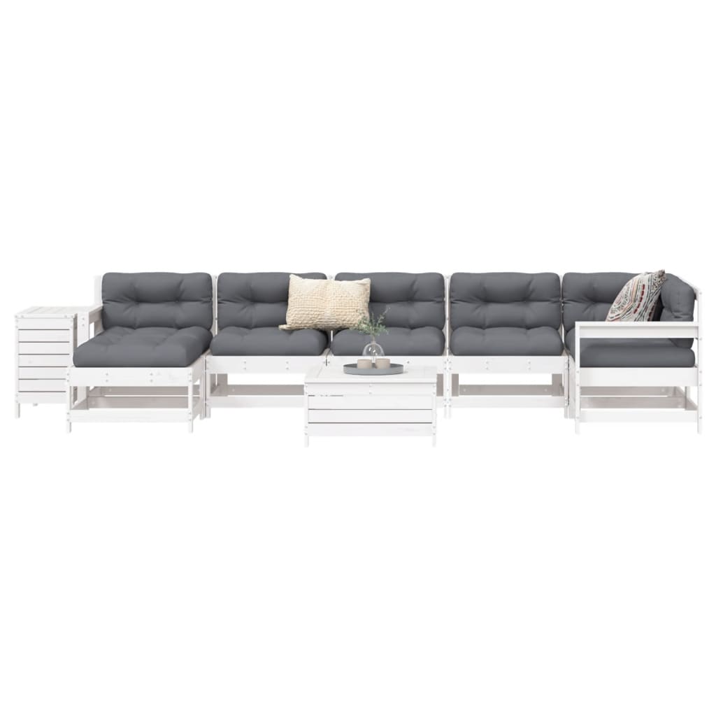 vidaXL Salon de jardin 9 pcs Bois de pin massif