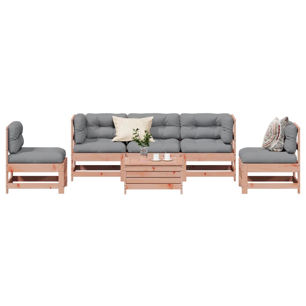 vidaXL 6-delige Loungeset met kussens massief grenenhout