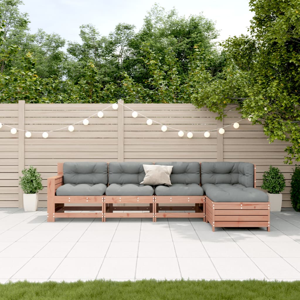 vidaXL 5-Piece Lounge Set with Cushions Solid Pine Wood