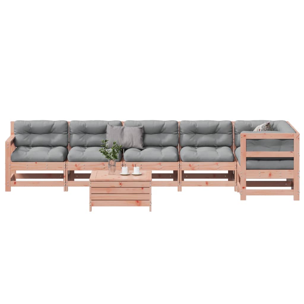 vidaXL 7-Piece Lounge Set with Cushions Solid Pine Wood
