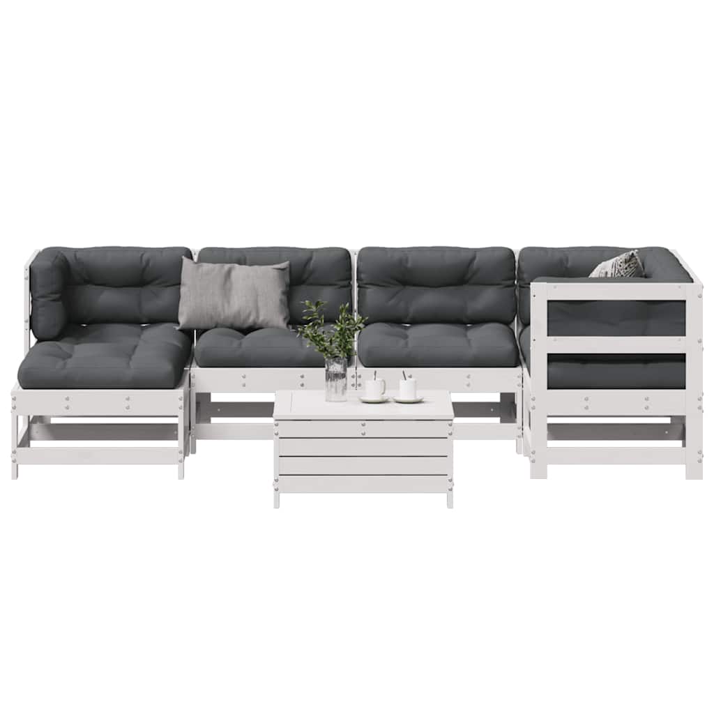 vidaXL 7-delige Loungeset met kussens massief grenenhout