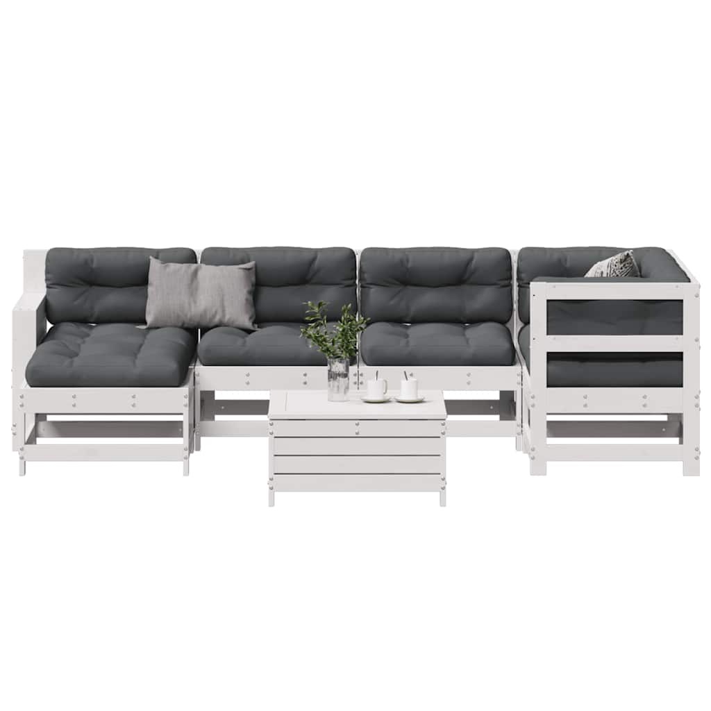 vidaXL 7-delige Loungeset met kussens massief grenenhout