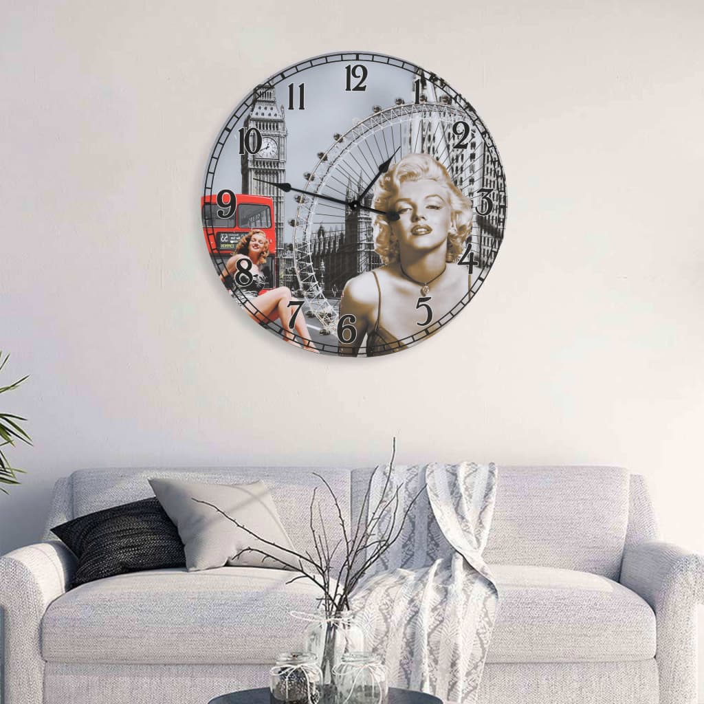 vidaXL Wandklok vintage stijl 60 cm bloemen