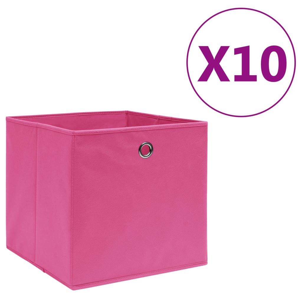 vidaXL Opbergboxen 4 st 28x28x28 cm nonwoven stof zwart