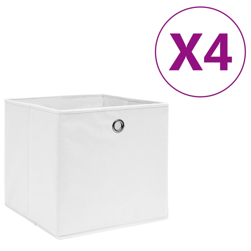 vidaXL Opbergboxen 4 st 28x28x28 cm nonwoven stof zwart