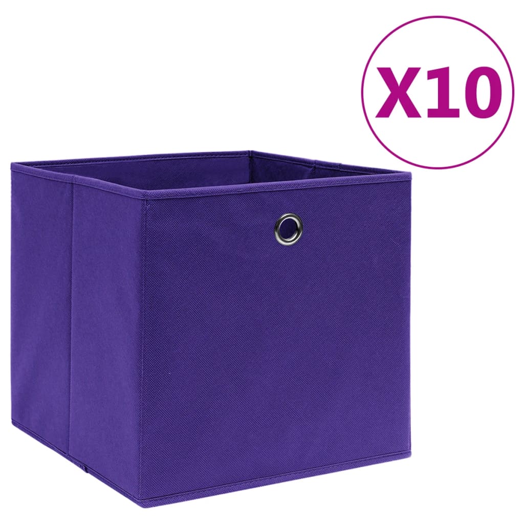 vidaXL Opbergboxen 4 st 28x28x28 cm nonwoven stof zwart