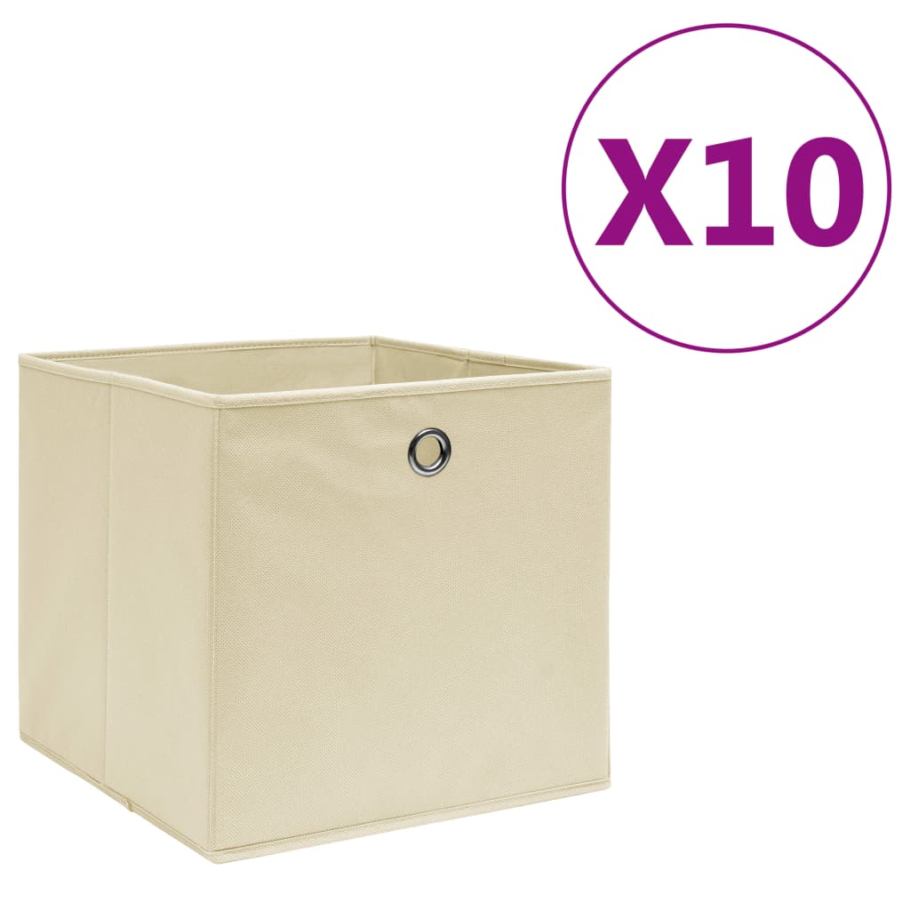 vidaXL Opbergboxen 4 st 28x28x28 cm nonwoven stof zwart