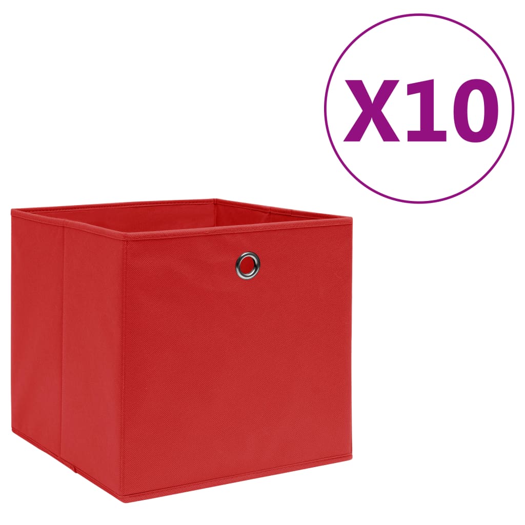 vidaXL Opbergboxen 4 st 28x28x28 cm nonwoven stof zwart