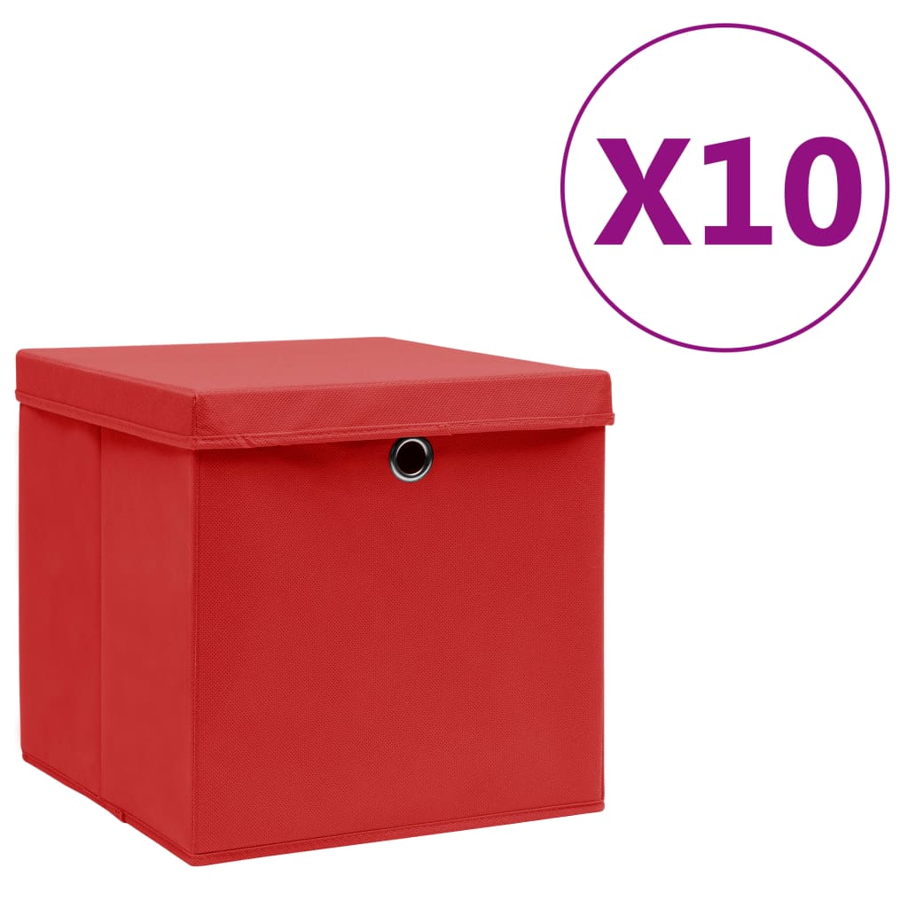 vidaXL Opbergboxen 4 st 28x28x28 cm nonwoven stof zwart